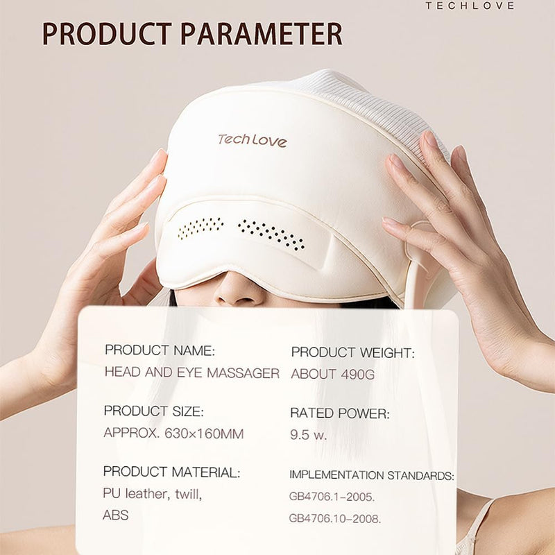 Electric Head & Eye Massager with Heat, Portable Electric Head & Eye Relaxation,Airbags, and Kneading - Portable Scalp Relief for Everyone