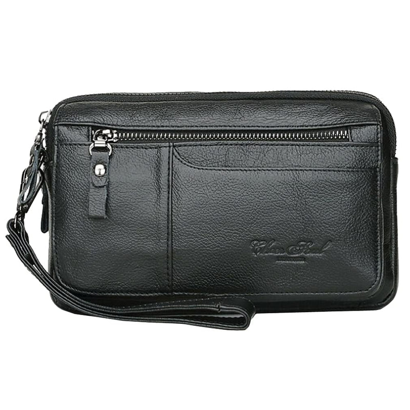 Leather Clutch Purse Wallet Men Wrist Bag