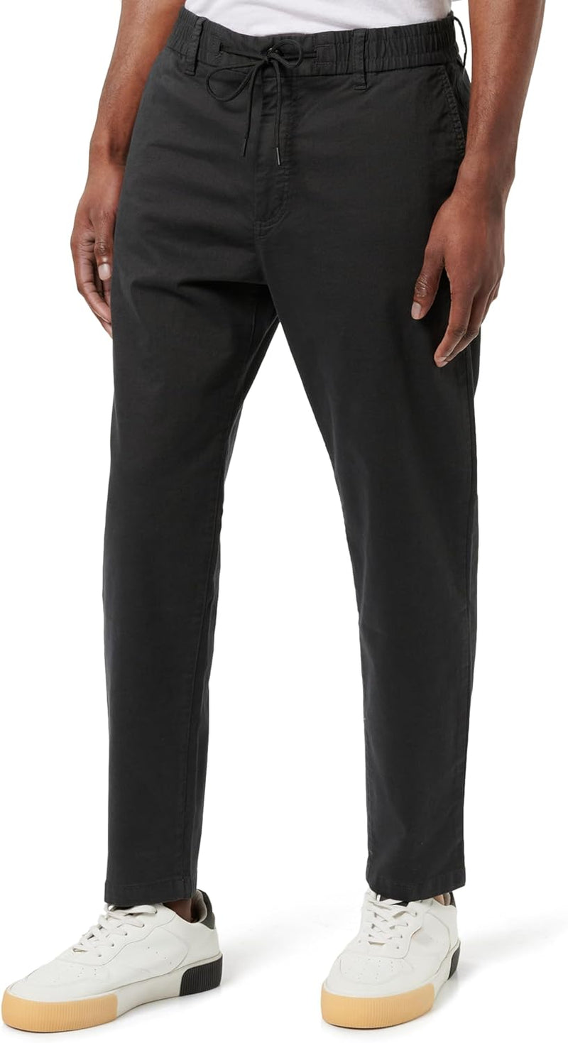 Men Chino-tapered-ds-1 Trousers_Flat - Black
