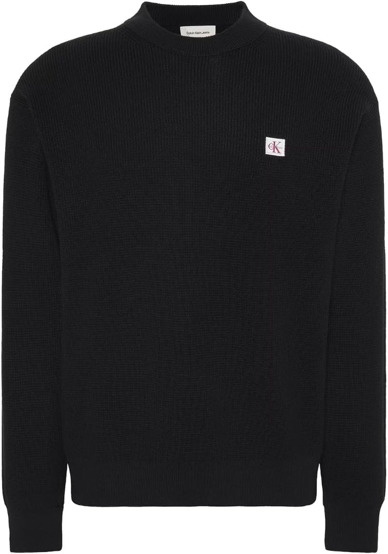 mens Ls ez cotton waffle Sweaters (pack of 1) - Black