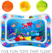 BabaBub Tummy Time Mat Inflatable Water Mat Baby Playmat Sensory Toy Early Development Stimulation Growth Activity Play Centre for Infants & Toddlers 3 6 9 Months Newborn Girls Boys