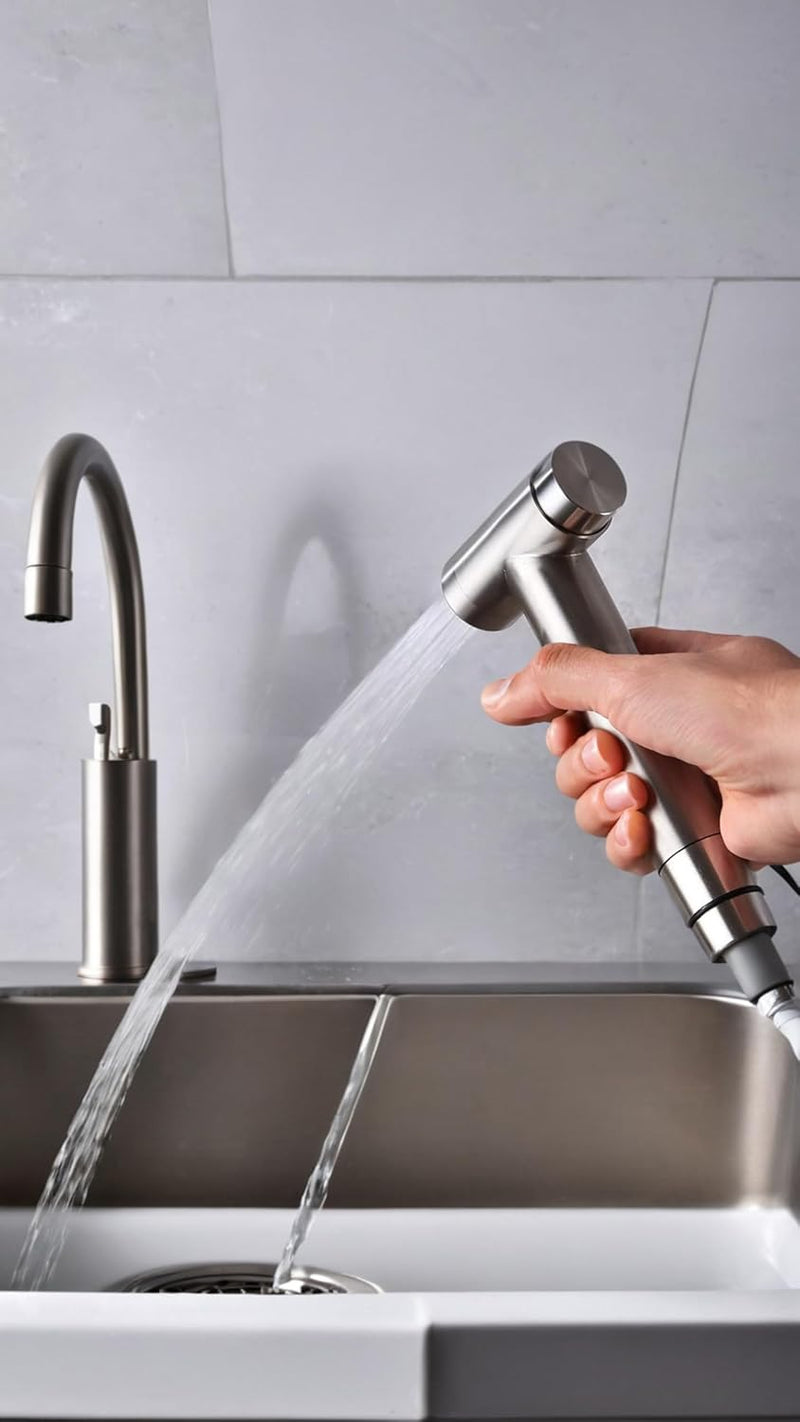 Sweet seven Stainless Steel Bidet Sprayer Head - Hand Held Bathroom Shower Faucet for Toilet Cleaning, Spray Taps