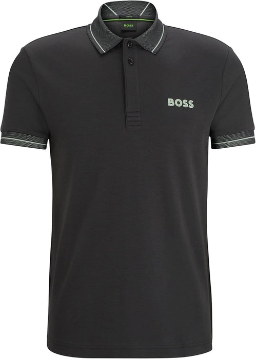 BOSS Men's Paule 1 Slim-Fit Interlock Cotton Polo Shirt with Mesh Logo