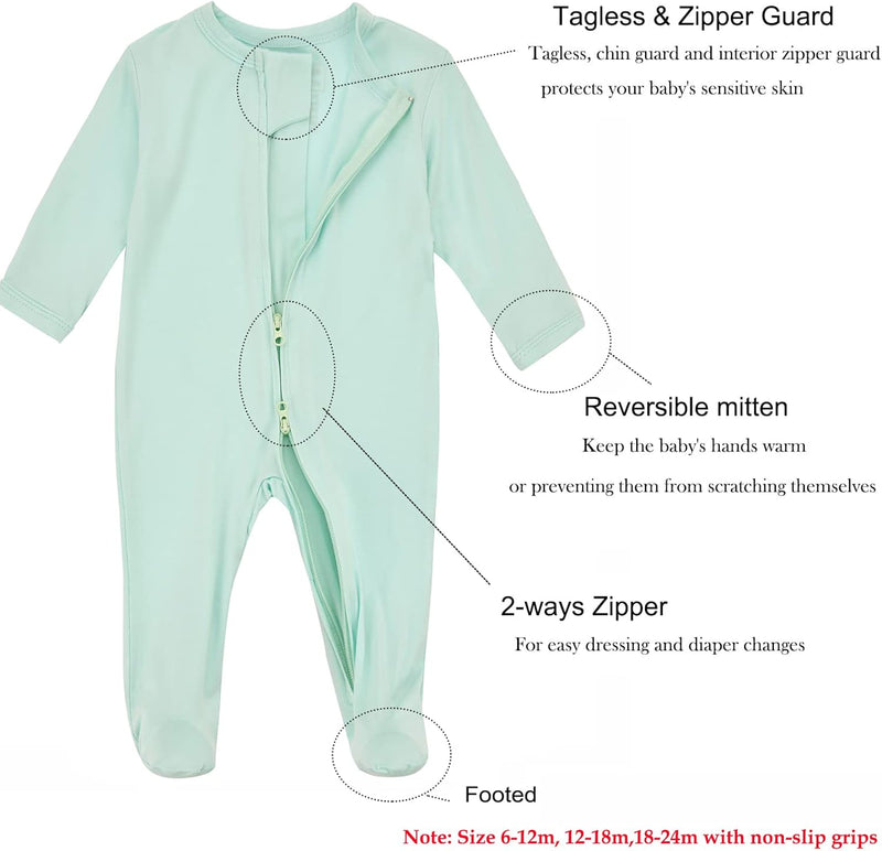 Aablexema Unisex Baby Baby Footie Pjs baby footie pjs