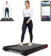 Sperax Walking Pad Treadmill with APP,Under Desk Treadmill,Vibration Walking Pad 150KG Capacity - black K