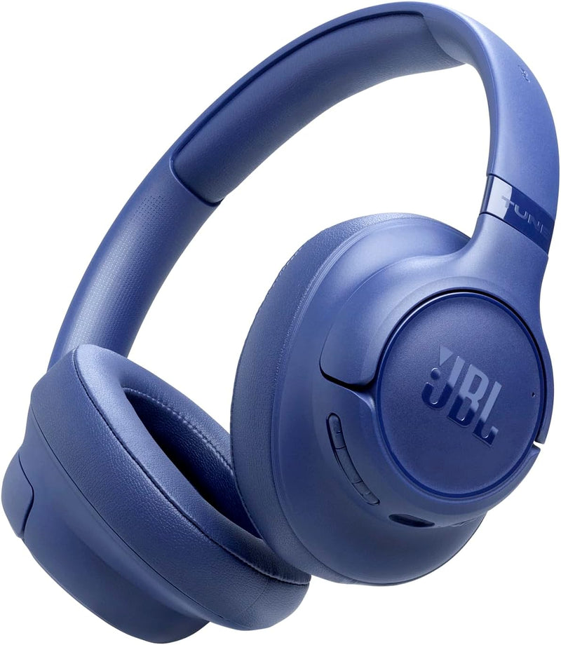 JBL Tune 770NC Adaptive Noise Cancelling Wireless Over-Ear Headphones, Pure Bass Sound, Smart Ambient, Bluetooth 5.3, Le Audio, VoiceAware, 70H Battery, Multi-Point Connect - White, JBLT770NCWHT - TUNE 730BT Blue