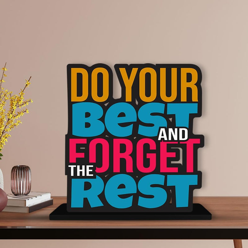 Artvibes Wooden Idols and Figurine Good Food is Good Mood Restaurant Cafe Quotes Table Decoration for Office Desk | Home Decor | Living Room | Modern Art Wood Showpiece Gift Item (SP_1128N)