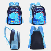 Cute Cartoon School Bag For Boys and Girls, Zippered School Bag for Elementary School Students/Padded and Adjustable Shoulder Strap, Lightweight Children's Travel Bag - Blue