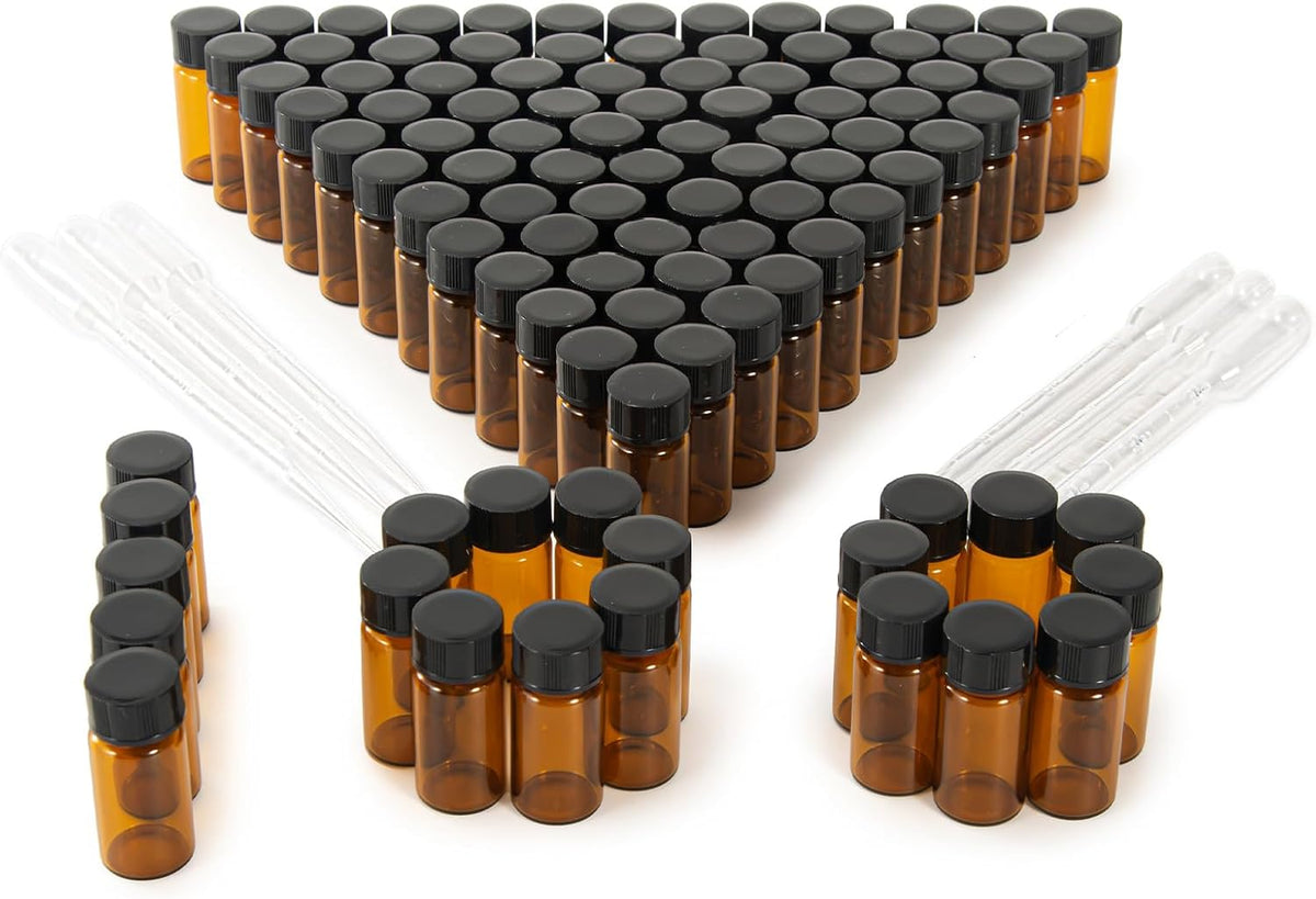 5ml Clear Small Glass Vials 100pcs with Screw Caps(100pcs) – image 1