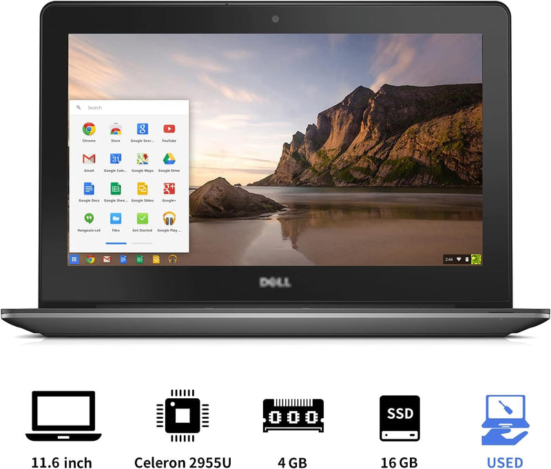 Dell (Refurbished) Chromebook 11 CB1C13 Laptop Intel Celeron 2955U Processor 11.6-inch 4GB RAM 16GB PC Notebook OS Charger