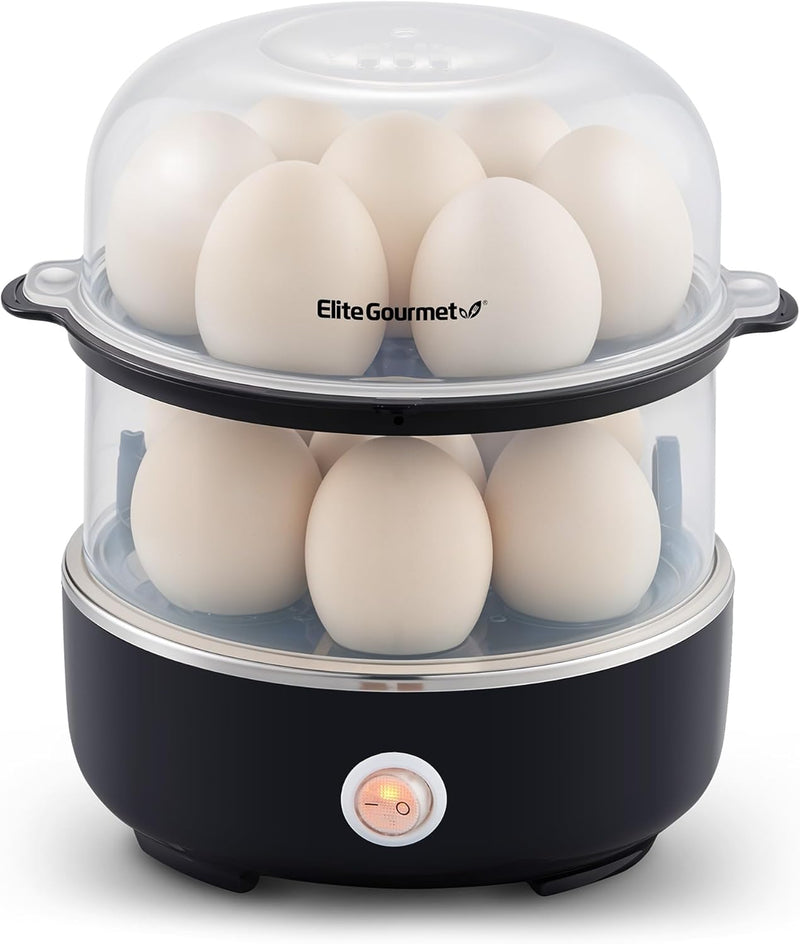 Elite Gourmet EGC322CBL Easy Egg Cooker Electric 7-Egg Capacity, Soft, Medium, Hard-Boiled Egg Cooker with Auto Shut-Off, Measuring Cup Included, BPA Free, Classic Blue