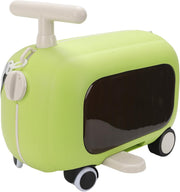 Kids Ride On Luggage, Multi Functional Toddler Suitcase with Wheels and 90 Degree Folding Pedals, Large Capacity Carry On Trolley for Boys Girls Travel (Pink) - Green