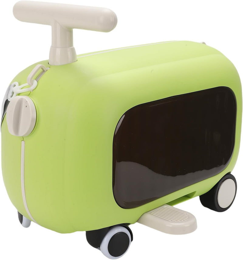 Kids Ride On Luggage, Multi Functional Toddler Suitcase with Wheels and 90 Degree Folding Pedals, Large Capacity Carry On Trolley for Boys Girls Travel (Pink) - Green