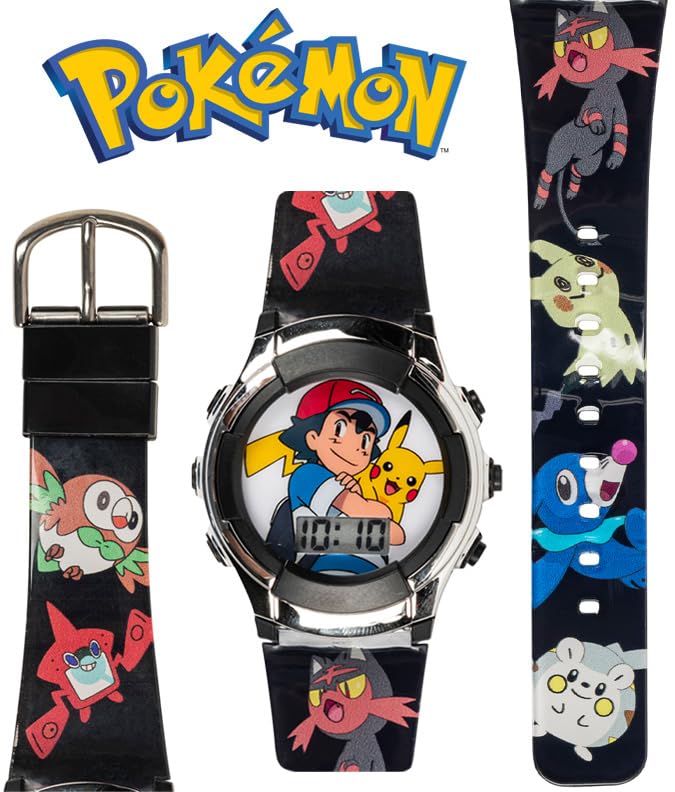 Accutime Kids Pokemon Digital LCD Quartz Watch for Boys, Girls, and Adults All Ages