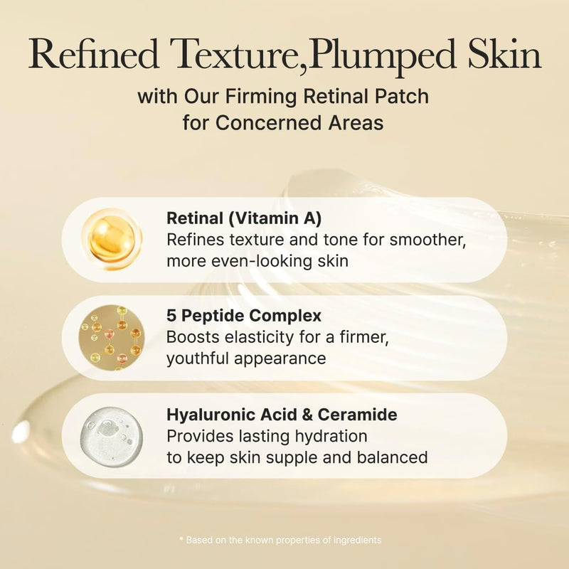 Retinal Boosting Eye Mask, Hydrogel Under Eye Patches with Peptides for Dark Circles, Puffiness, Fine Lines, 60 Patches