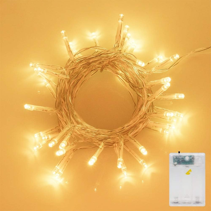 ANJAYLIA LED Fairy String Lights,ANJAYLIA 10Ft/3M 30leds Firefly String Lights Garden Home Party Wedding Festival Decorations Crafting Battery Operated Lights(Warm White) - Warm White 20Ft