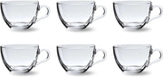 FEELINGS Glass Tea Mug 6PCS Set Coffee & Tea Cups,Crystal Clear, Durable, Heat-Resistant (190ML) - 190ML