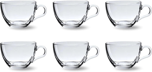 FEELINGS Glass Tea Mug 6PCS Set Coffee & Tea Cups,Crystal Clear, Durable, Heat-Resistant (190ML) - 190ML