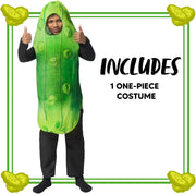 Spooktacular Creations Pickle Costume Kids, Food Themed Fruit Jumpsuit for Child Teens Halloween Dress Up Cosplay Party