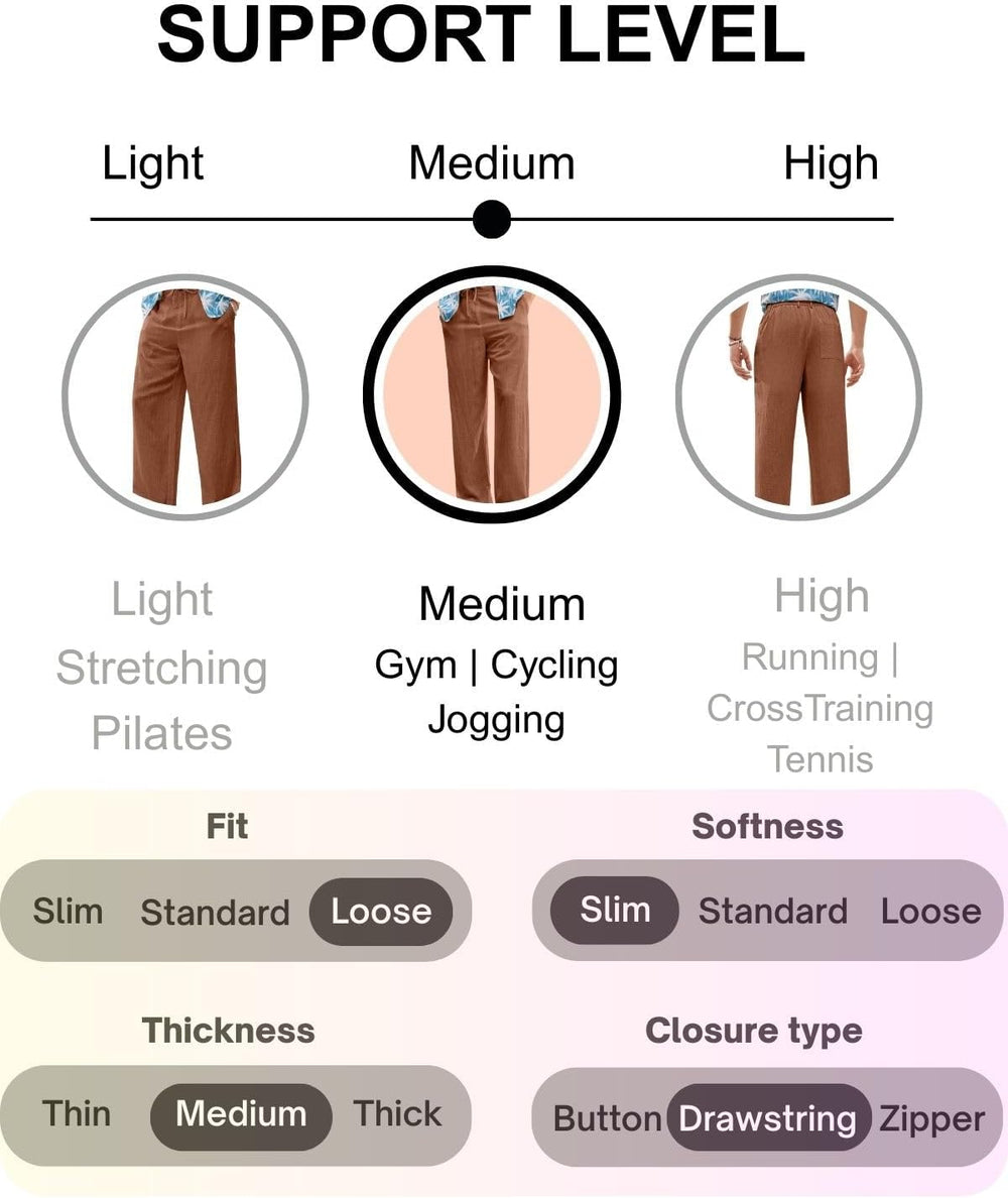 Linen Pants for Men Loose FIT Baggy Cargo(GL-TP-1190-2XL-BROWN)
