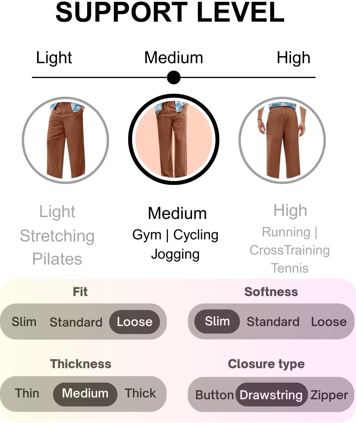 Linen Pants for Men Loose FIT Baggy Cargo(GL-TP-1190-2XL-BROWN) – image 3