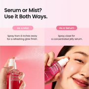 Collagen Peptides Jelly Serum Mist, Hydrating Face Mist, Plumping, Anti-Aging Face Spray, Sprayable Hydrogel, Travel Essentials & Self Care Gifts for Women, Korean Skin Care 1.69 fl.oz