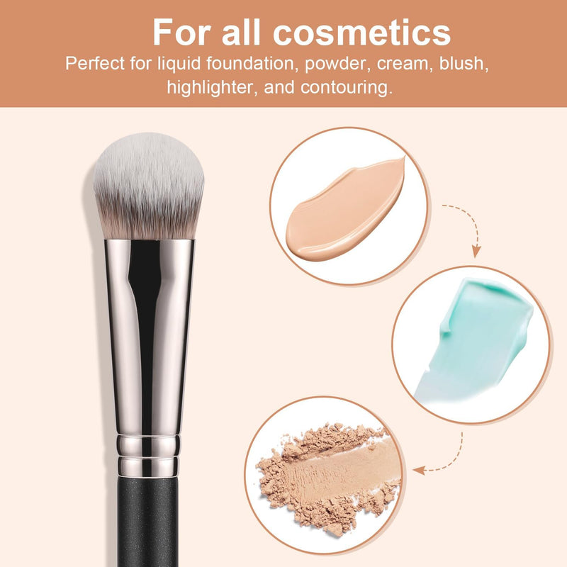 TEOYALL Angled Foundation Contour Brush, Synthetic Kabuki Brush for Concealing Blending Setting Buffing with Liquid, Cream and Powder Cosmetic (170S)