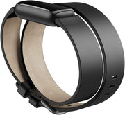 Luxe,Leather Double Wrap,Black,One Size