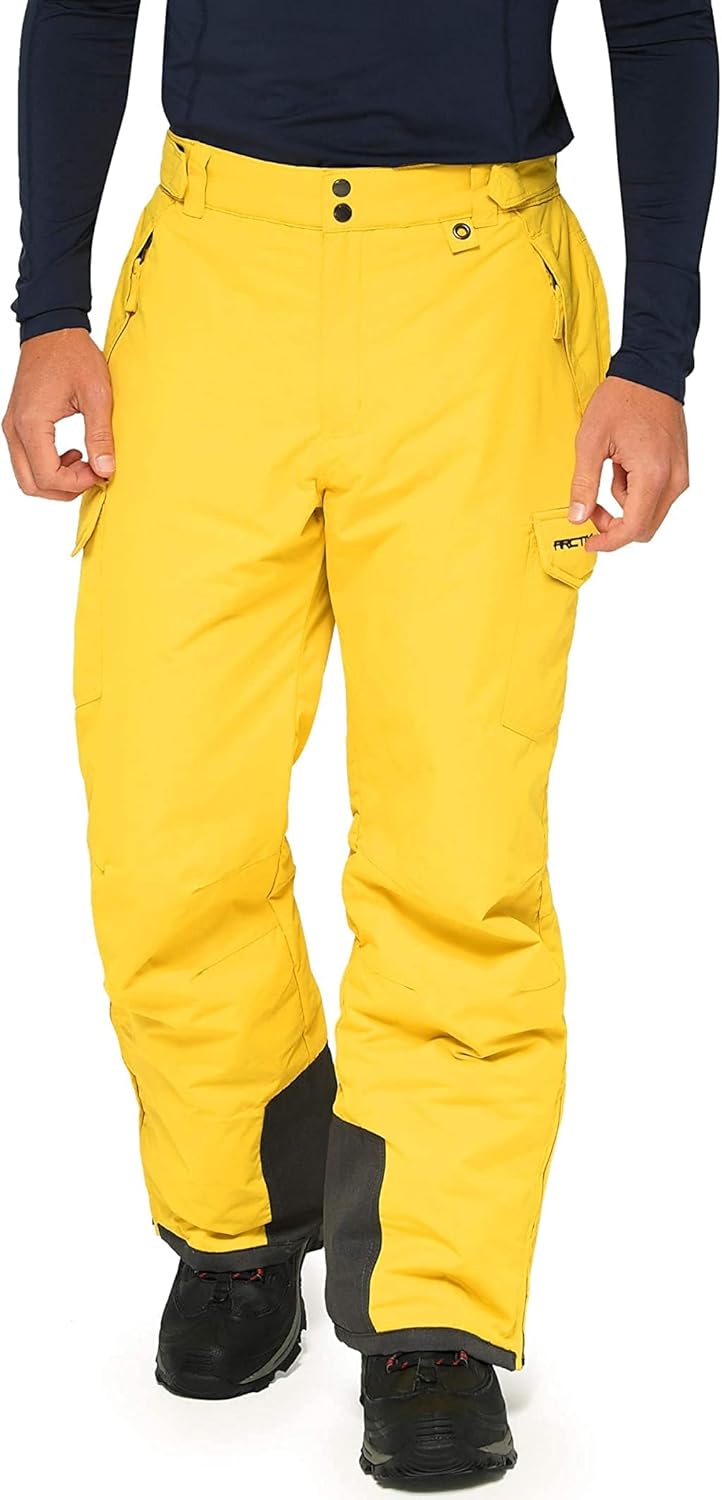mens Snow Sports Cargo Pants skiing-pants - Bamboo Yellow