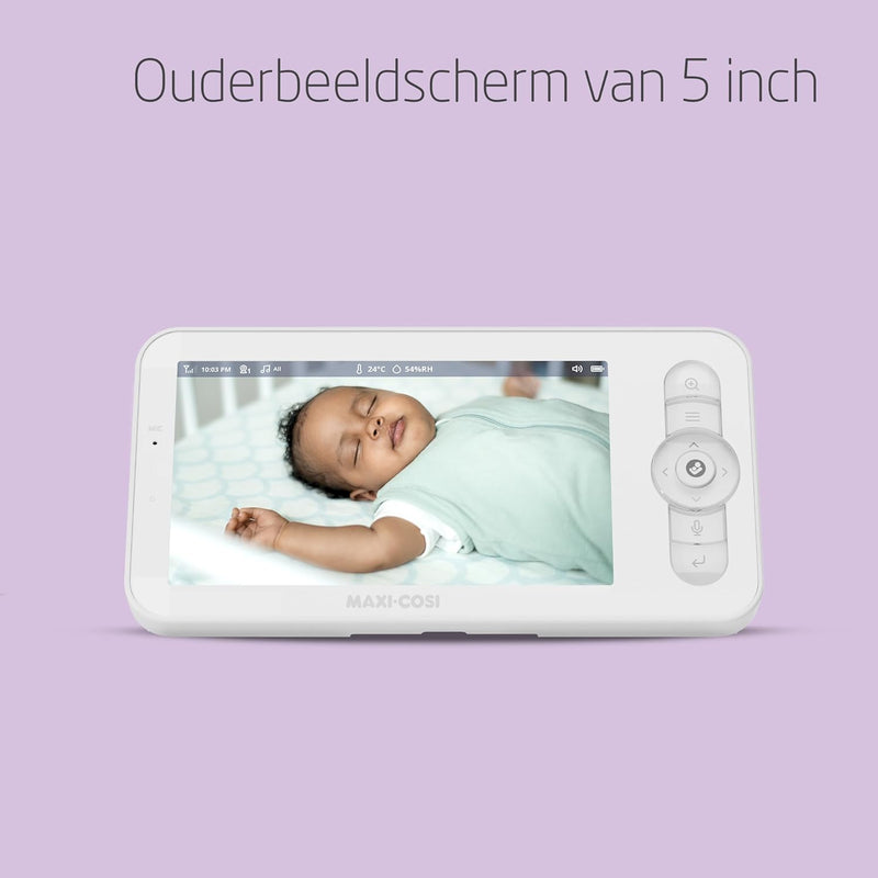 Maxi-Cosi See Baby Monitor Pro with CryAssist AI Cry Translation, PTZ Technology, 2K HD Camera, Wireless, White, 2 Year Warranty