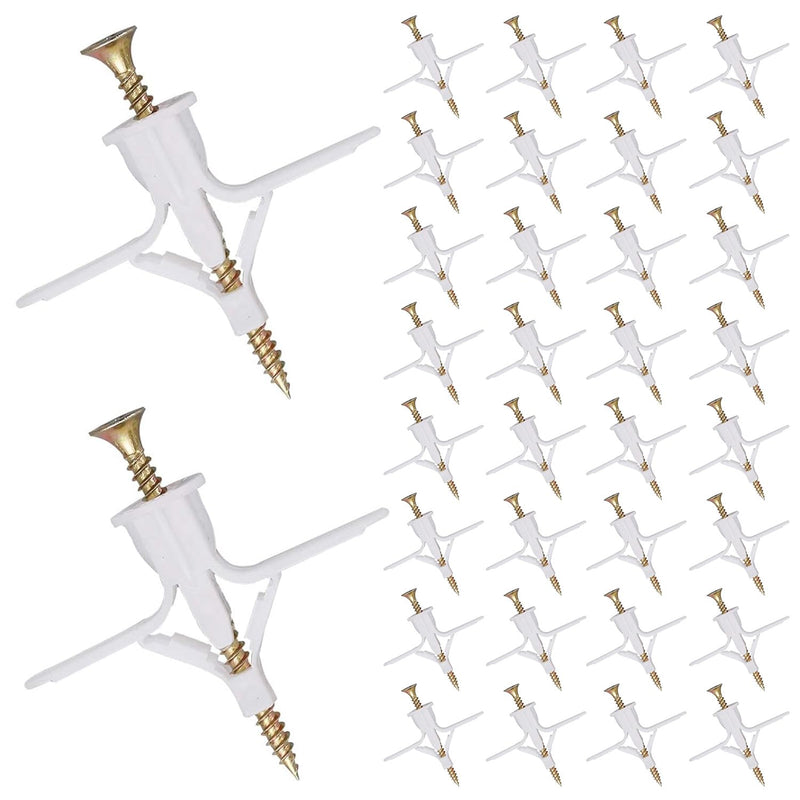 50 Pcs Drywall Anchor kit, Plasterboard Hollow Wall Anchors Expansion Plugs and Stainless Steel Metal Screws,Expansion Tube Pipe for Drywall Curtain Gypsum Board Wall Installation Fastener Hardware