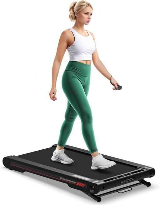 Sperax Walking Pad Treadmill with APP,Under Desk Treadmill,Vibration Walking Pad 150KG Capacity - black incline