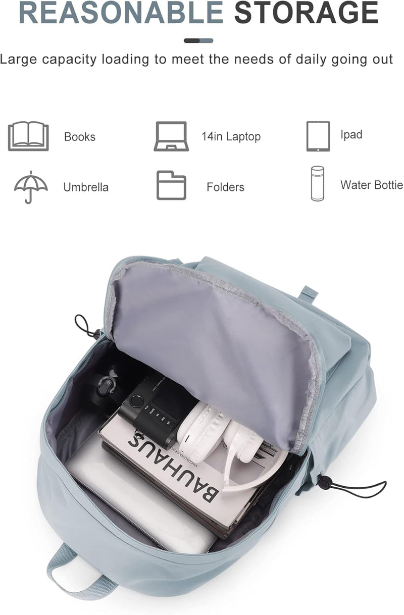 VECAVE Lightweight Casual Laptop Backpack Purse for Women,Travel Backpack with laptop compartment
