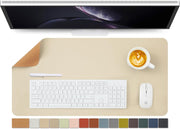 HOMIEAZICOZI Cork Desk Mat - Dual-Sided Desk Pad for Office and Home - Desk Organization and Accessories - Ideal for Large Mouse Pad and Desk Mats on Top of Desks(Gray,31.5"x 15.7") - Beige 27.6"x 13.8"