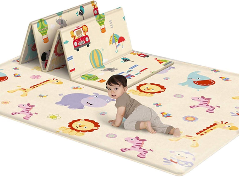 Baby Play Mat New Version Crawling Playmat Foam Foldable Reversible Waterproof Non-Toxic and Portable 180x200x1cm