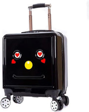 Cartoon Childrens Trolley Case with Wheels,20inch Waterproof and Anti-theft Kid Suitcase,3D Cartoon Pattern Password Suitcase,for Toddler Boys Girls (Robot Red) - Robot Black