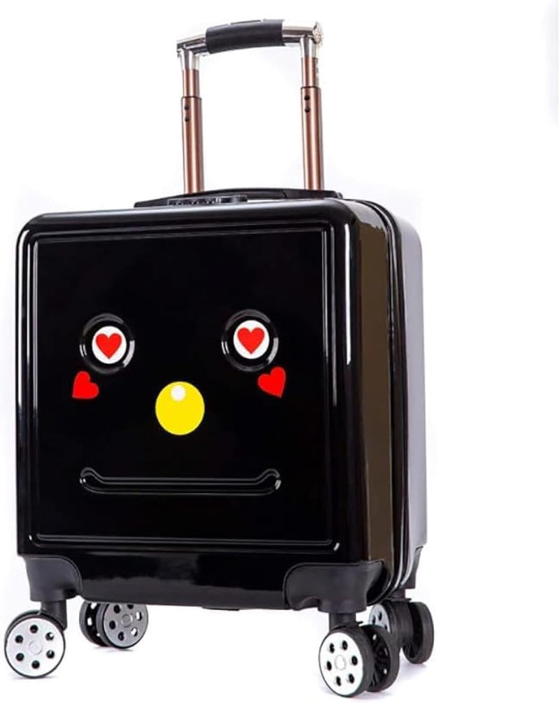 Cartoon Childrens Trolley Case with Wheels,20inch Waterproof and Anti-theft Kid Suitcase,3D Cartoon Pattern Password Suitcase,for Toddler Boys Girls (Robot Red) - Robot Black