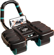 SKY-TOUCH 4-Wheel Automatic Rebound Ab Roller - Ultimate Core Strength Trainer with Elbow Supports, Knee Mat, and Timer for Effective Abs Workouts,36 23 25cm,Black