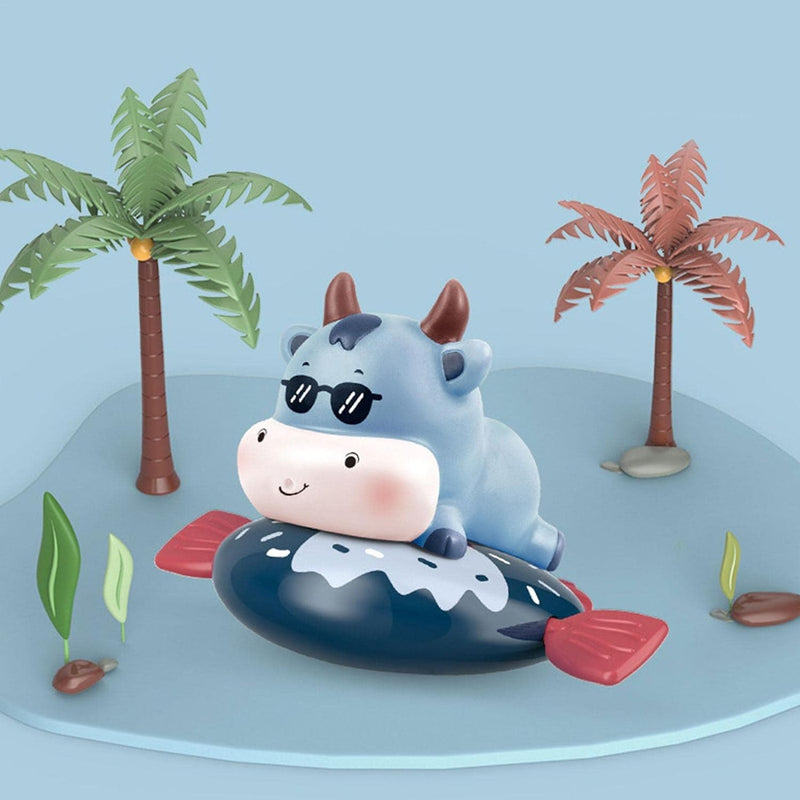 Bathroom Water Toy,Float Wind-Up Baby Bath Toys Cow Swimming Pool Game Toy for Kids, Children - Water Bath Toy Set Toddlers Water Toys for Bathroom, Beach