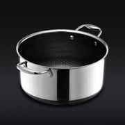 Eterna Tri-Ply Hybrid 28cm Casserole with Lid Stainless Steel & Ceramic Coating, Metal-Utensil Safe, Oven & Dishwasher-Safe, Induction & All Cooktops Compatible