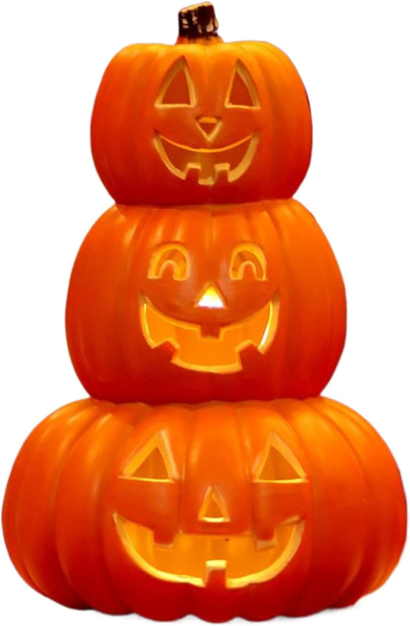 Jorunb Halloween Pumpkin Decoration,Halloween Pumpkin Lantern light Decor,Hollowed Pumpkin LED Lamp,Battery Operated Pumpkin Lantern for Halloween Decoration,Autumn Decoration (23 23 35cm)