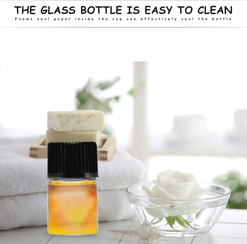 Empty Bottles Refillable Glass Essential Oil Bottles Empty Essential Oil Organizer for Essential Oil Travel Outdoor Kit 36 Pcs