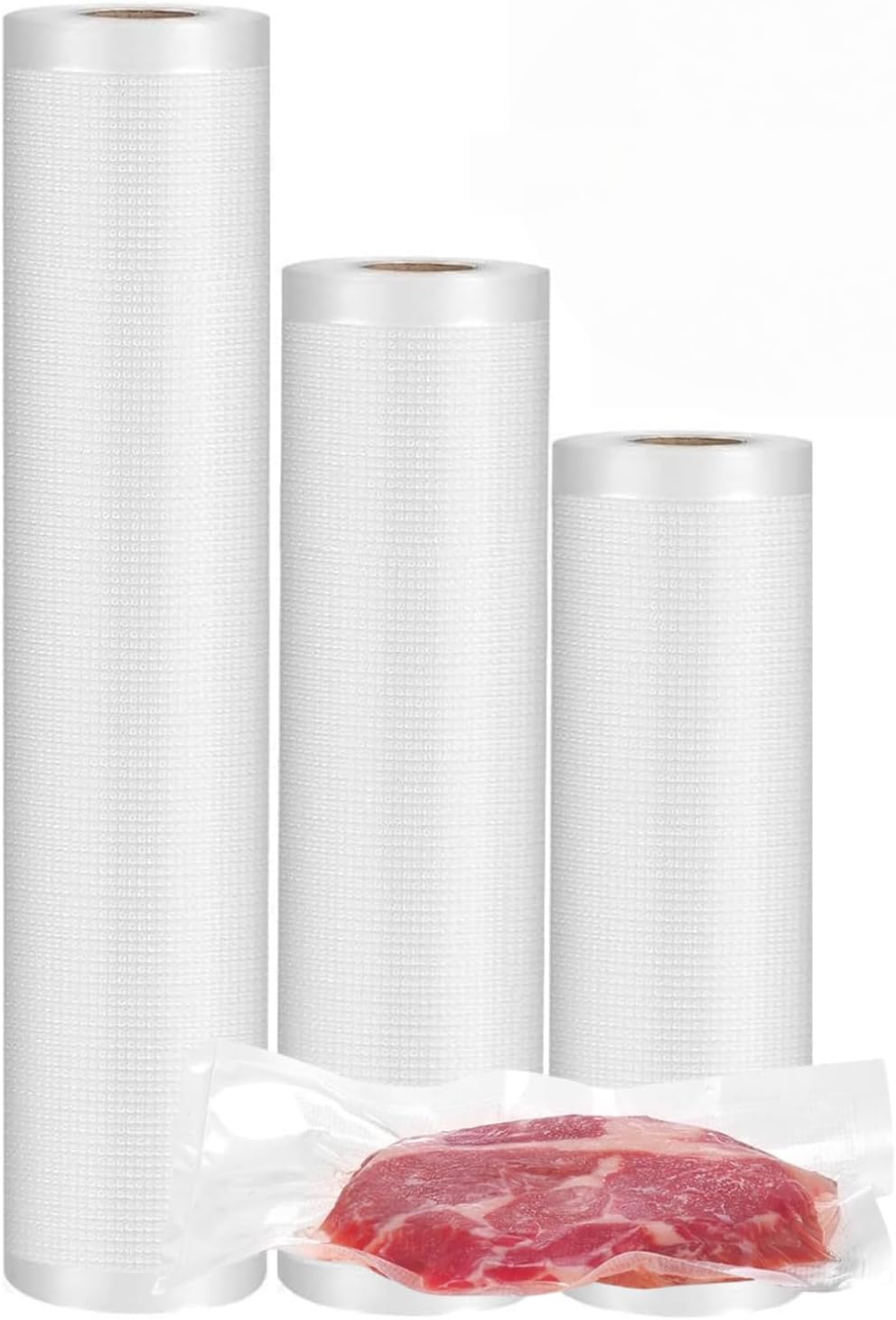 SKY-TOUCH 3 Rolls Vacuum Sealer Bags for Food, Thickened Puncture Prevention Food Saver BPA Free for Sous Vide cooking Microwave Freezer Storage (15x500cm, 22x500cm, 28x500cm) – image 1
