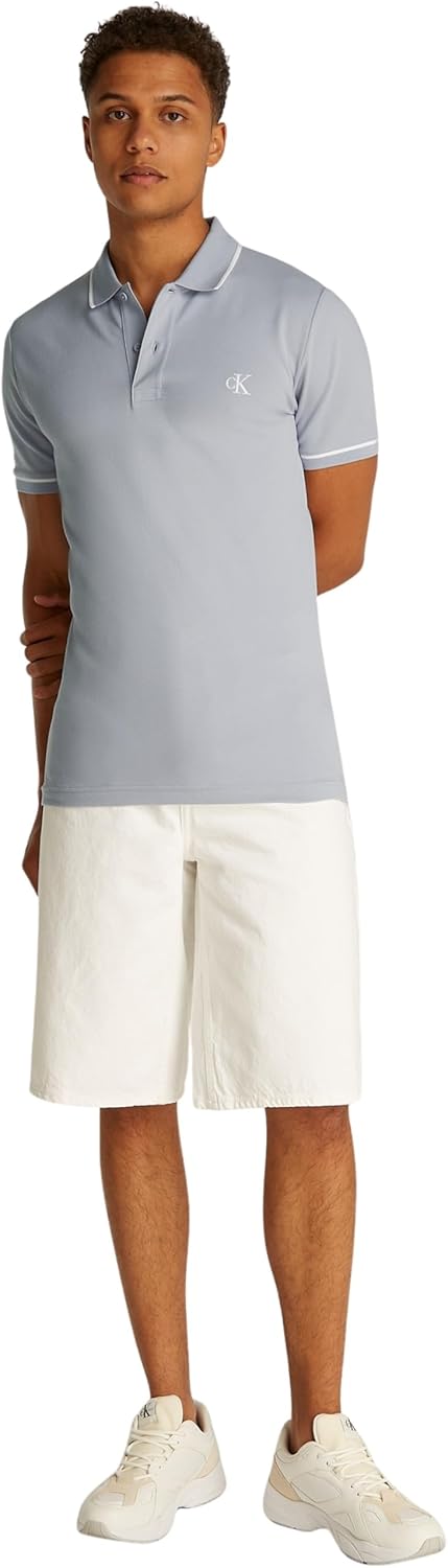 Calvin Klein Mens TIPPING POLO Short-Sleeve Polo Shirts