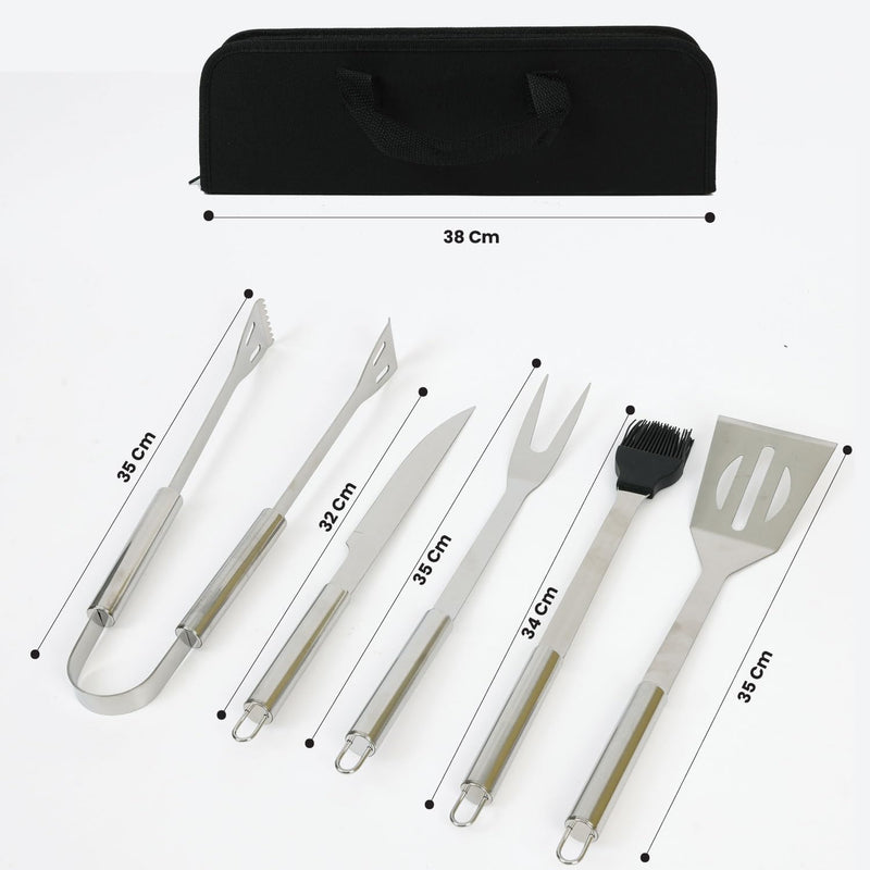 Cotton Home Premium Stainless Steel 5 pieces BBQ Grill Tool Set includes Knife Brush Fork Spatula Tong with Oxford Bag Ultimate Grilling Companion for BBQs camping picnics Unique Kitchen Gadgets Gift