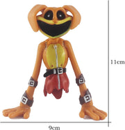 2PCS Smiling Critters Models Purple Cat & Orange Dog Collectible Monster Set for Gifts, Game Fans, and Cake Decoration