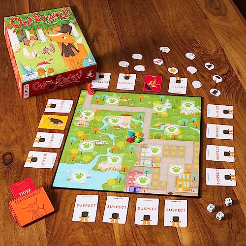 Gamewright Outfoxed! Board Game - 4 Players, Age 6+, Cooperative Whodunit