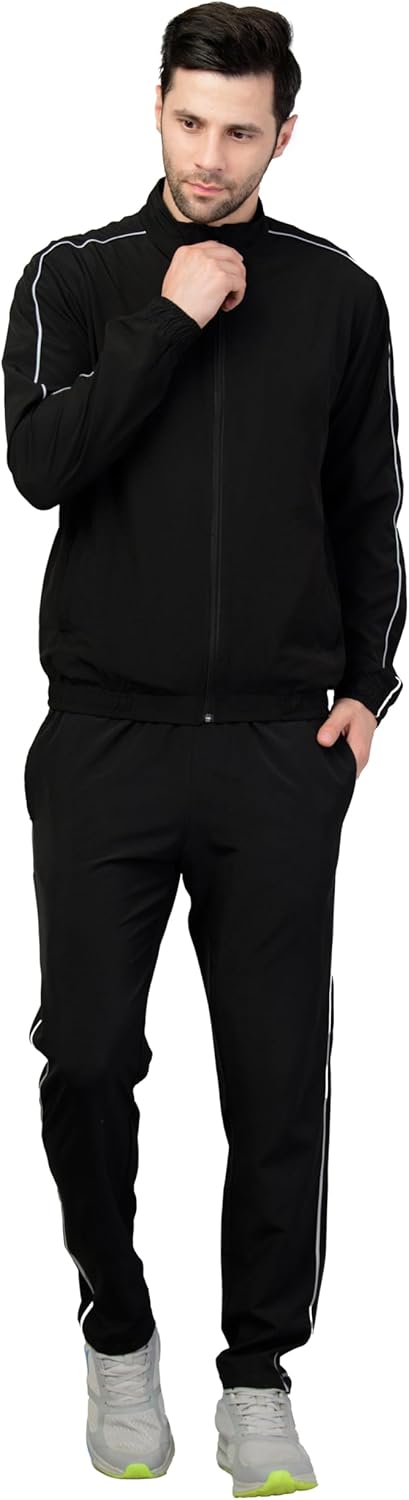 MEN Dry-Fit NSL PIPING Tracksuits - BLACK