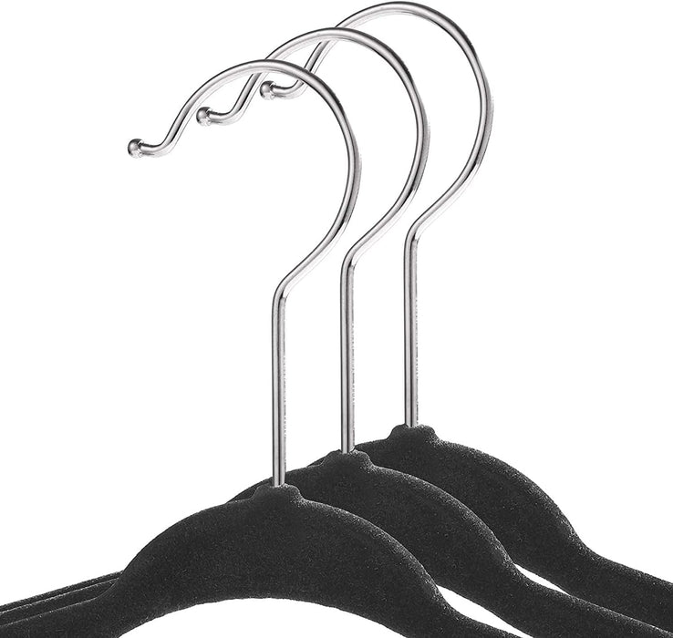 Kids Velvet Clothes Hanger, 50 Pack, 35cm / 14 Inch-Premium Children's Hangers Ultra-Thin Space Saving Organizers, Non-Slip Nursery Hangers for Babies, Infants, Toddlers and Kids (White, 50)