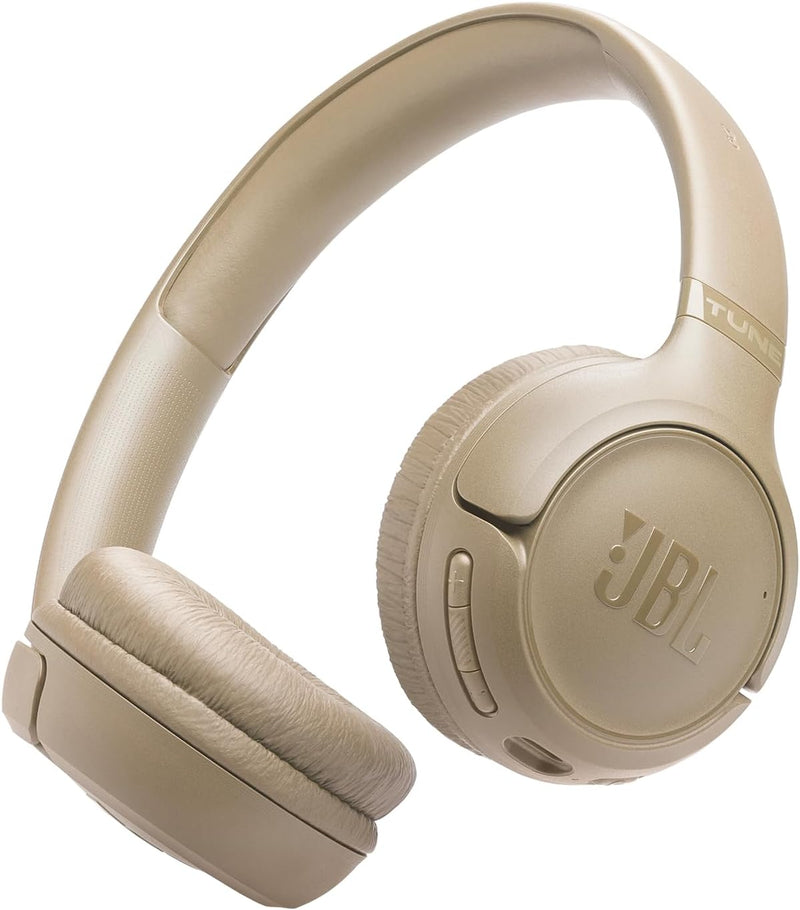 JBL Tune 520C USB-C Wired Headphones Hi-Res Audio, Pure Bass Sound, 3-Button Remote, Padded On-Ear Design Purple - JBL TUNE 530BT Beige